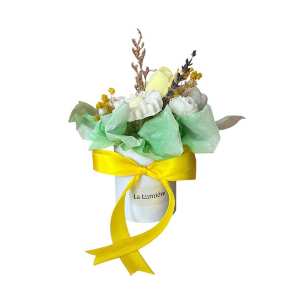 Κίτρινο - Λευκό Μπουκέτο Από Κερί